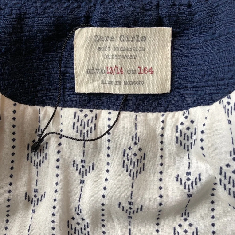 Zara Girl’s blue peacoat jacket 14